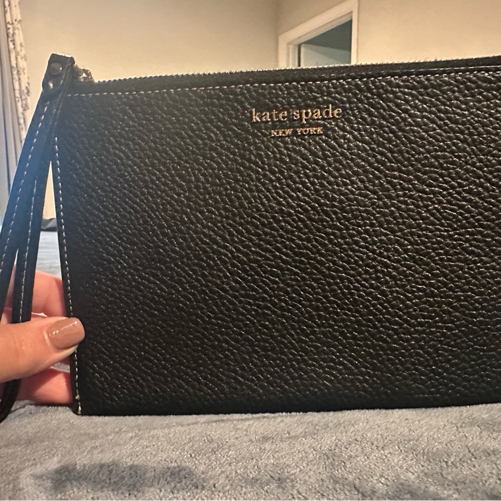 Kate Spade Black Pebbled Leather Clutch